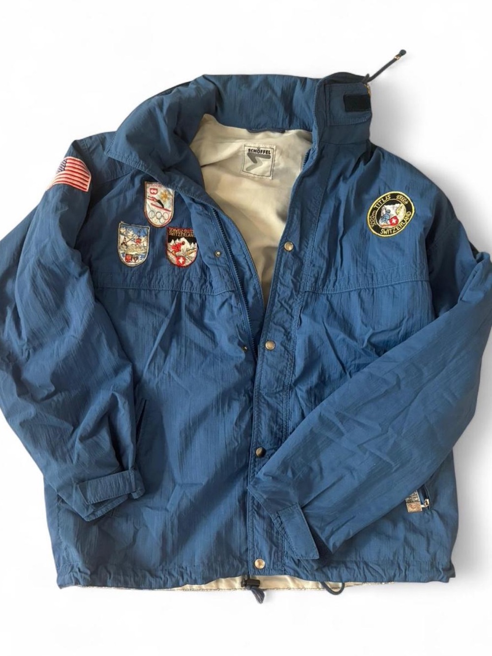 Vintage late 80s/early 90s Schöffel technical jacket slate blue. Made in Germany